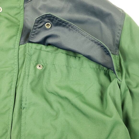 Vtg Tommy Hilfiger Men's Large Fleece Lined Hooded Green Blue Yellow Rain Jacket - Picture 9 of 15